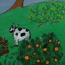 Détail du tableau La vache du château