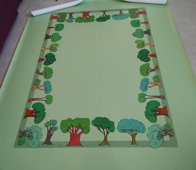 Nappe arbres, la nappe imprimée