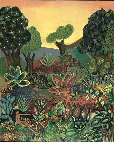 Hommage au Douanier Rousseau, peinture