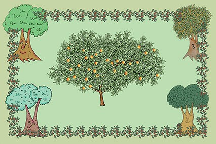 Set de table arbres, série 1