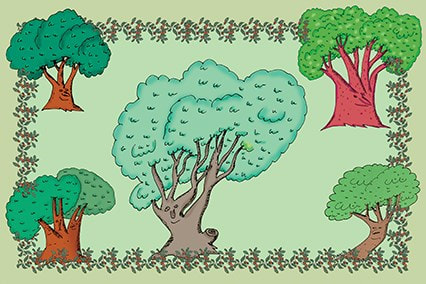Set de table arbres, série 1