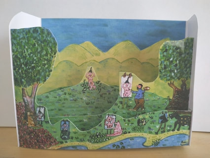 cours de peinture - carte pop-up