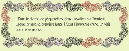 Texte : les chevaliers pâquerette