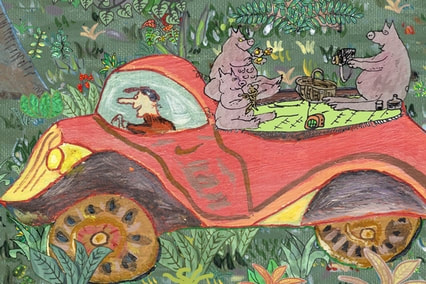 pique-nique in the car - détail