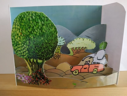 promenade de l'éléphant - carte pop-up