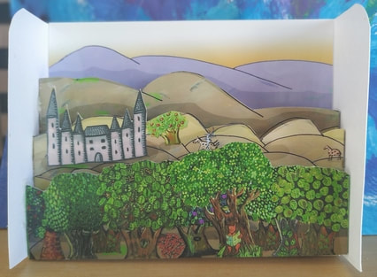 retour au château - carte pop-up