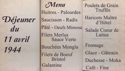 Le menu du 11 avril 1944